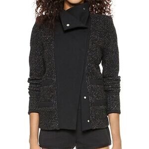 Iro Cydney Jersey-paneled Bouclé Jacket Black 38/6